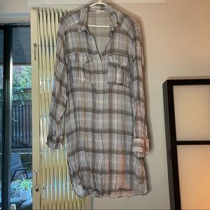 Plaid shirt dress